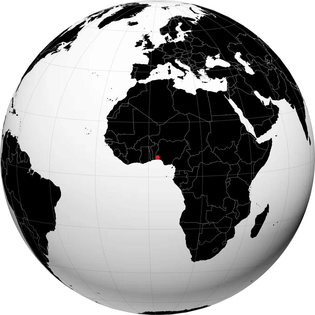أبيوكوتا على الكرة الأرضية