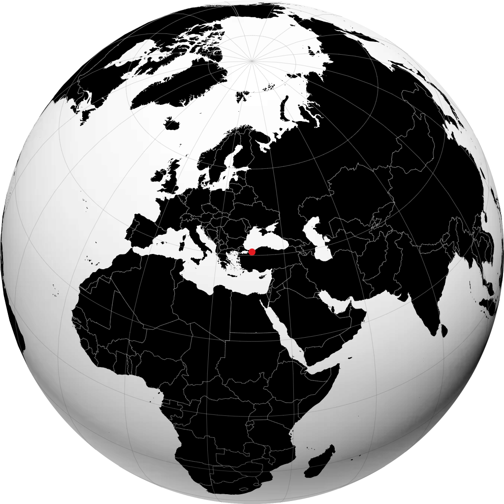أدابازاري على الكرة الأرضية