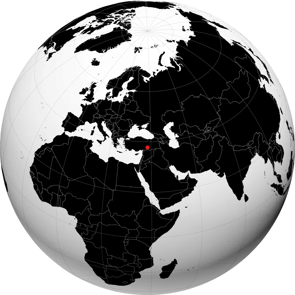 أديامان على الكرة الأرضية