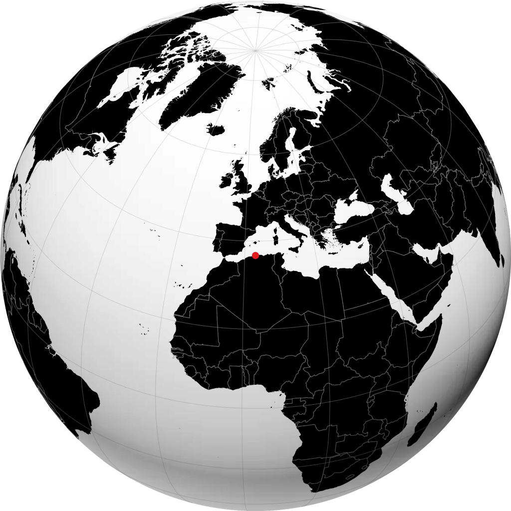 الجزائر على الكرة الأرضية