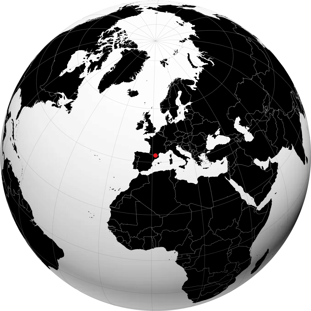 أندورا لا فيلا على الكرة الأرضية