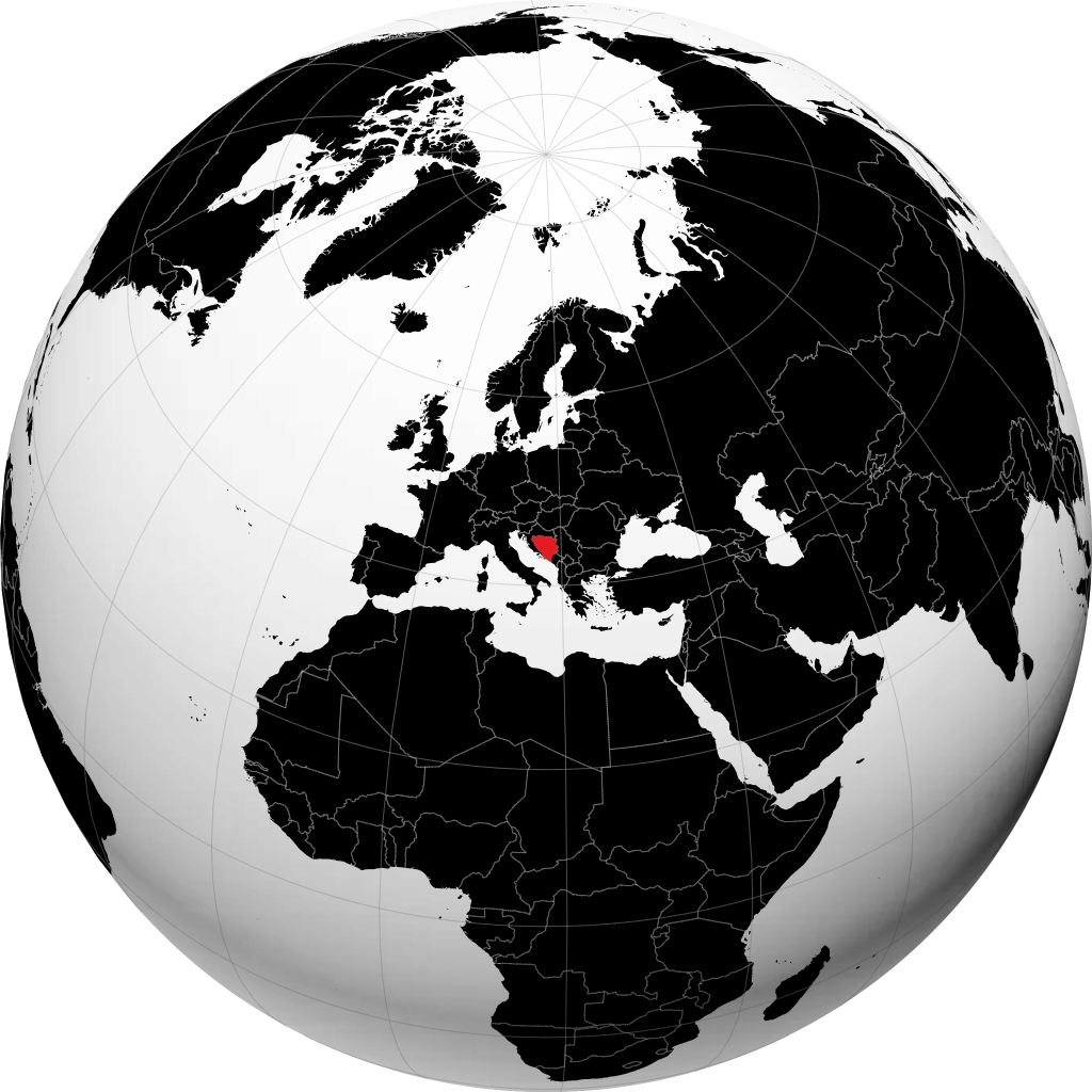 البوسنة والهرسك على الكرة الأرضية