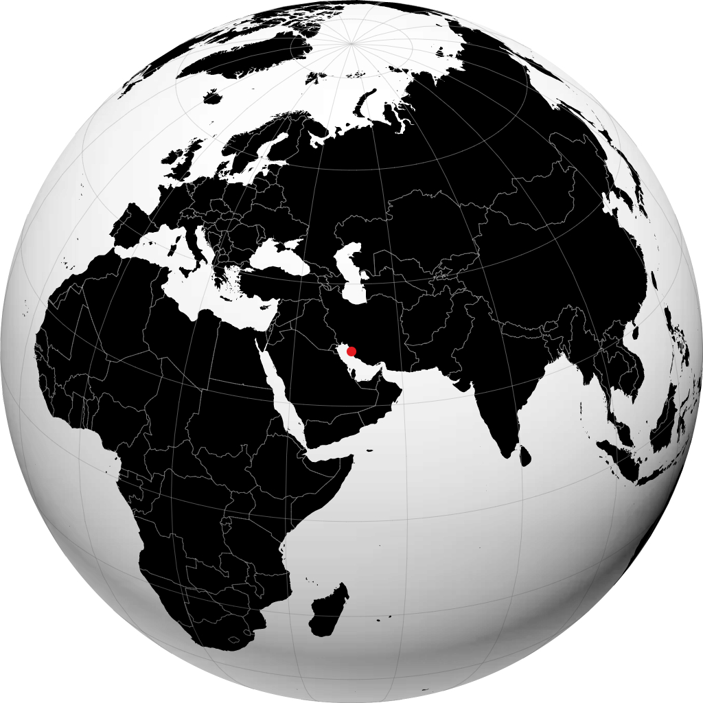 بندر بوشهر على الكرة الأرضية