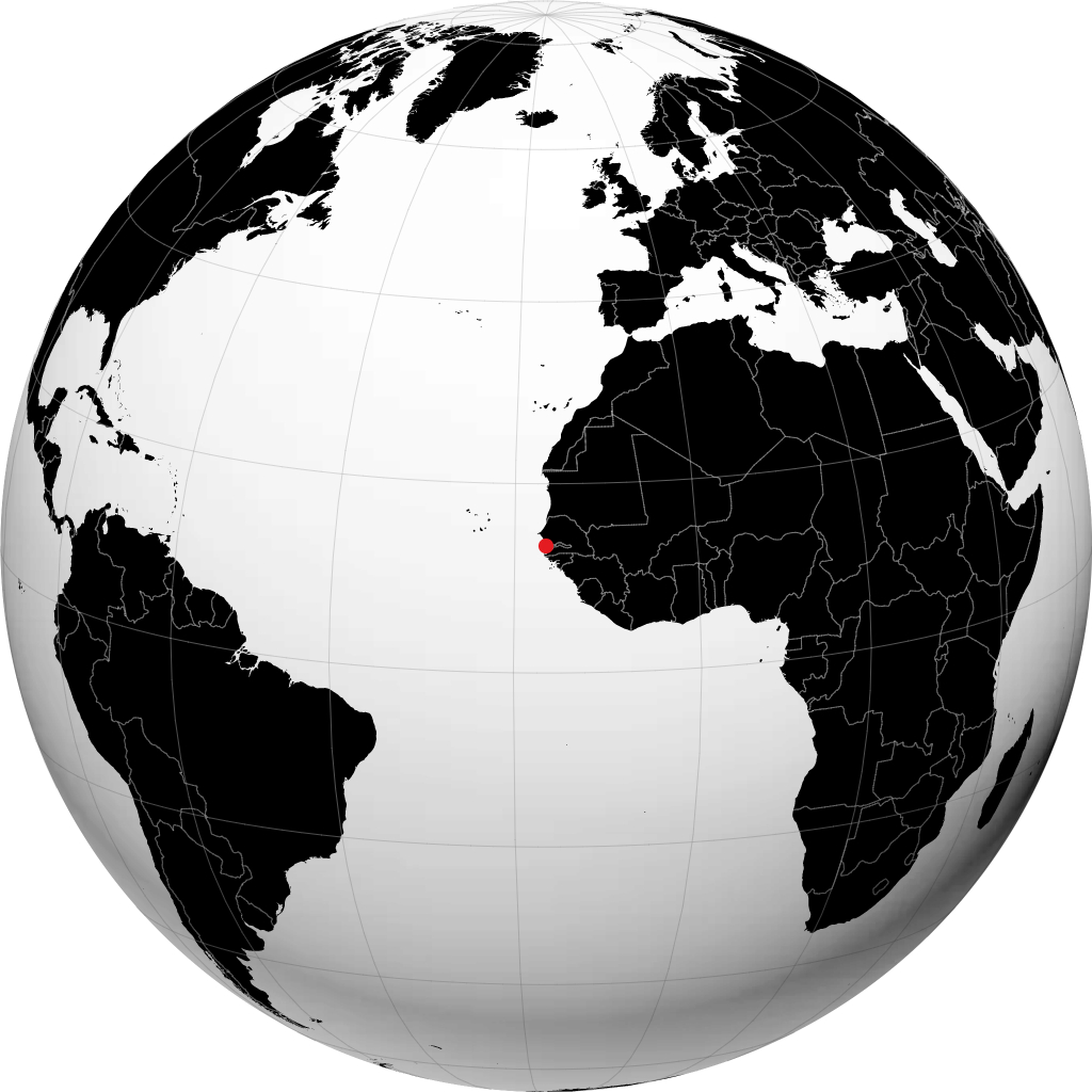 بانجول على الكرة الأرضية