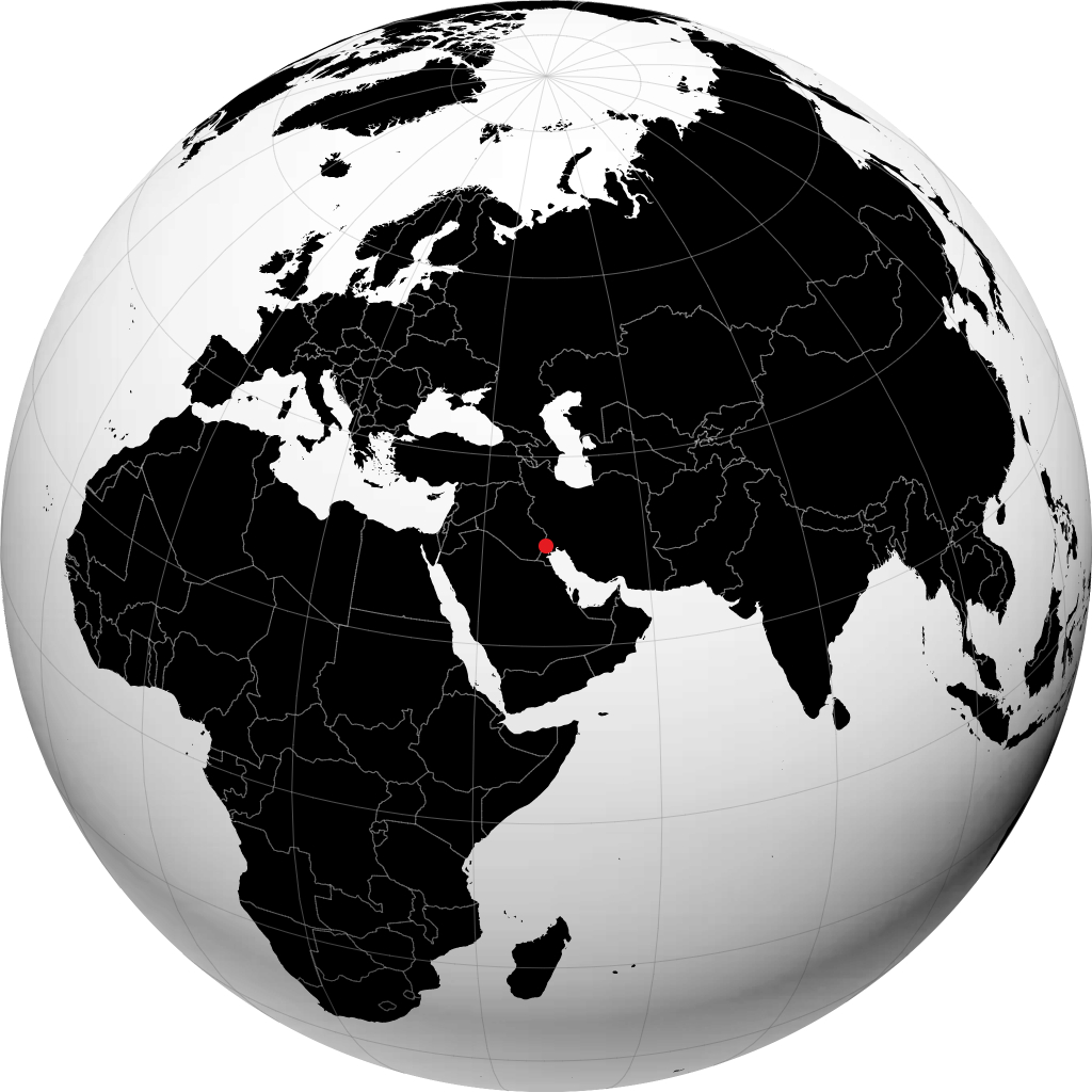 البصرة على الكرة الأرضية