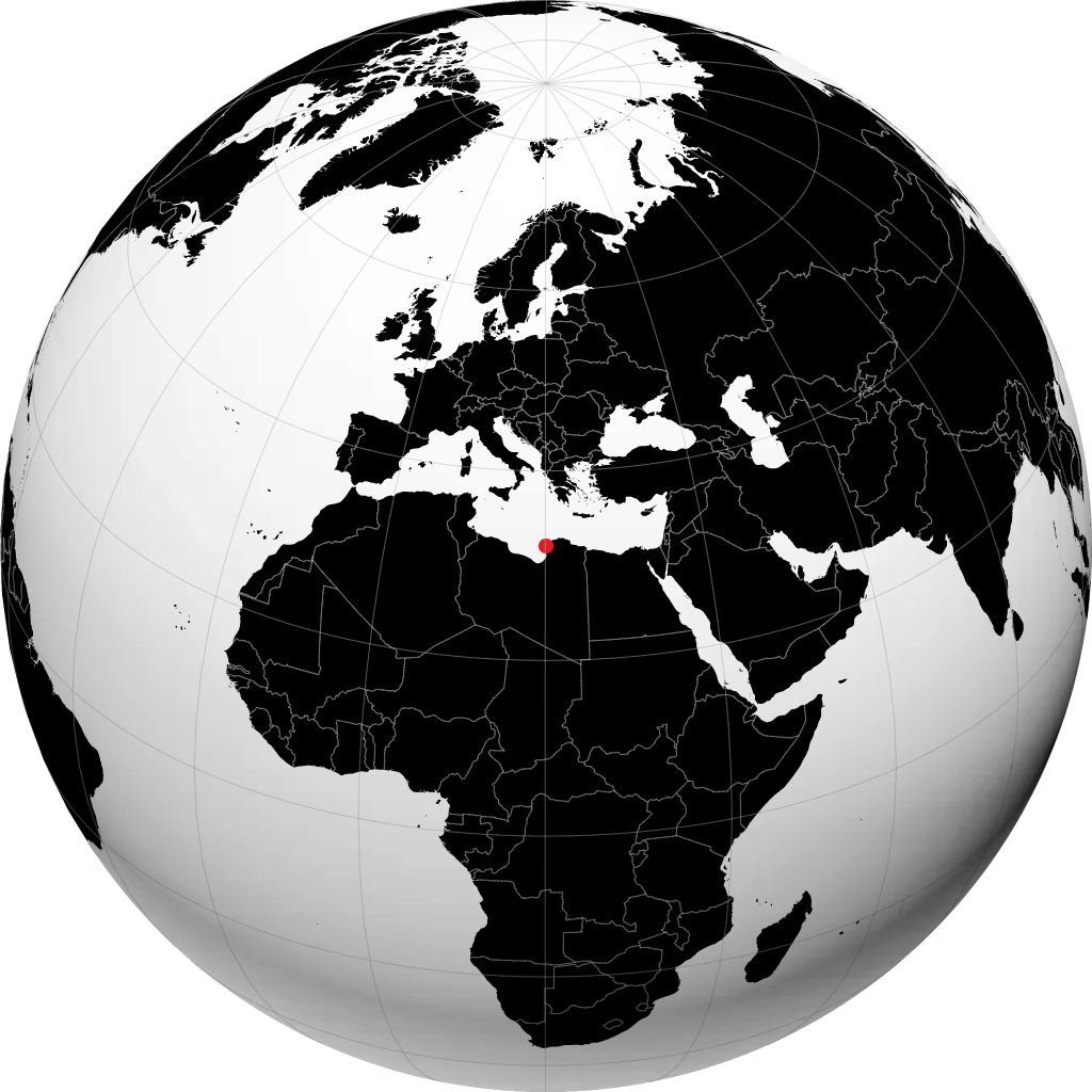 بنغازي على الكرة الأرضية