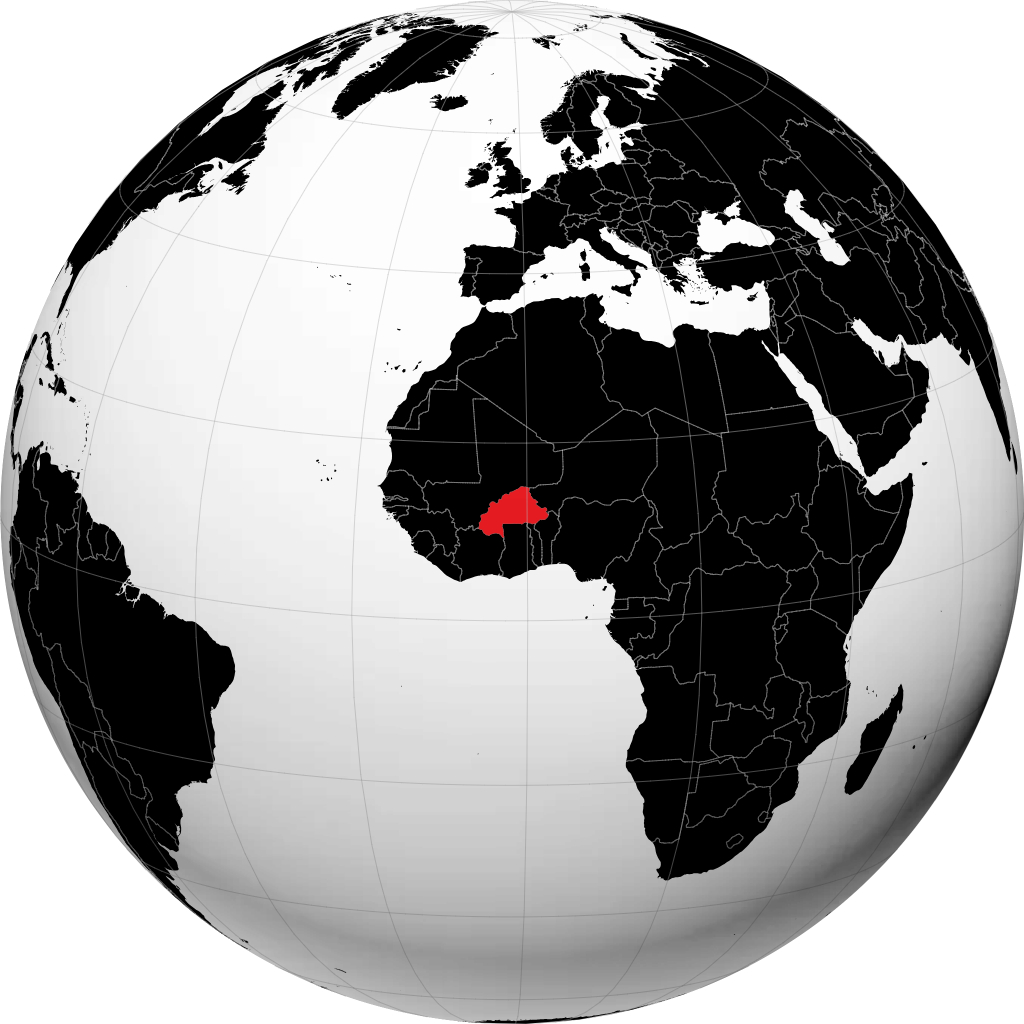 بوركينا فاسو على الكرة الأرضية