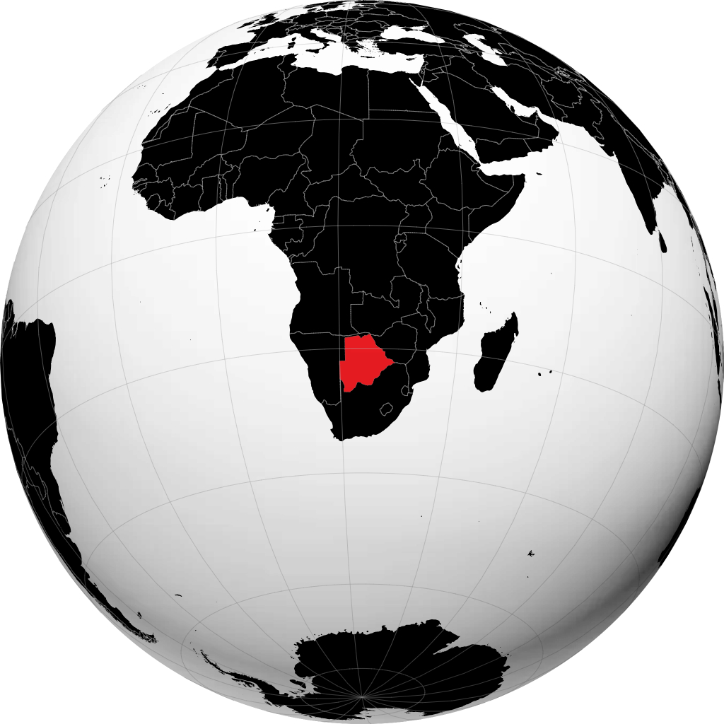 بوتسوانا على الكرة الأرضية