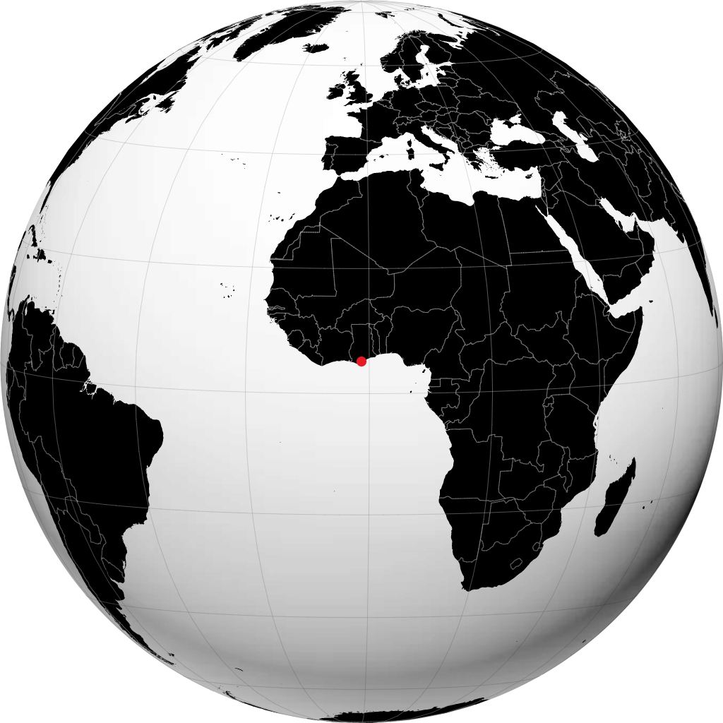 كيب كوست على الكرة الأرضية