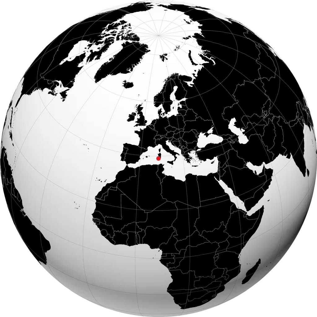 كاربونيا على الكرة الأرضية