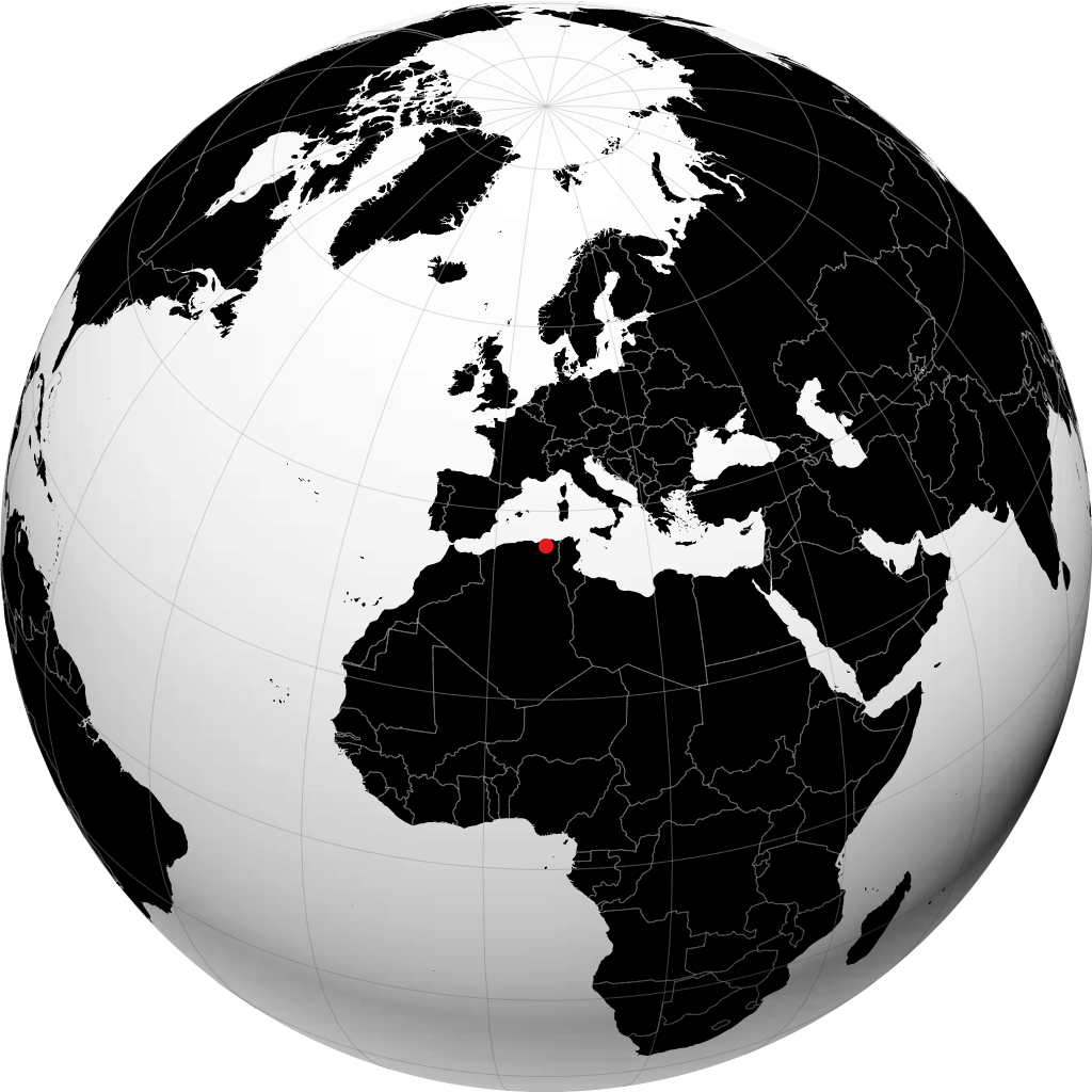 قسنطينة على الكرة الأرضية