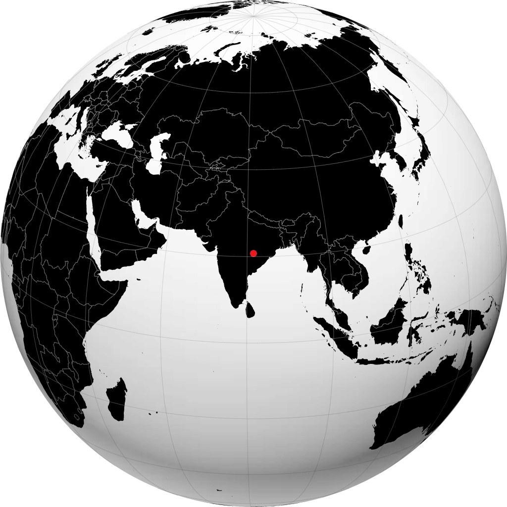 دهامتاري على الكرة الأرضية