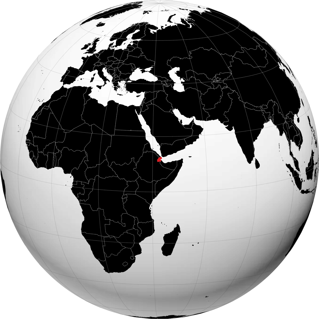 جيبوتي على الكرة الأرضية