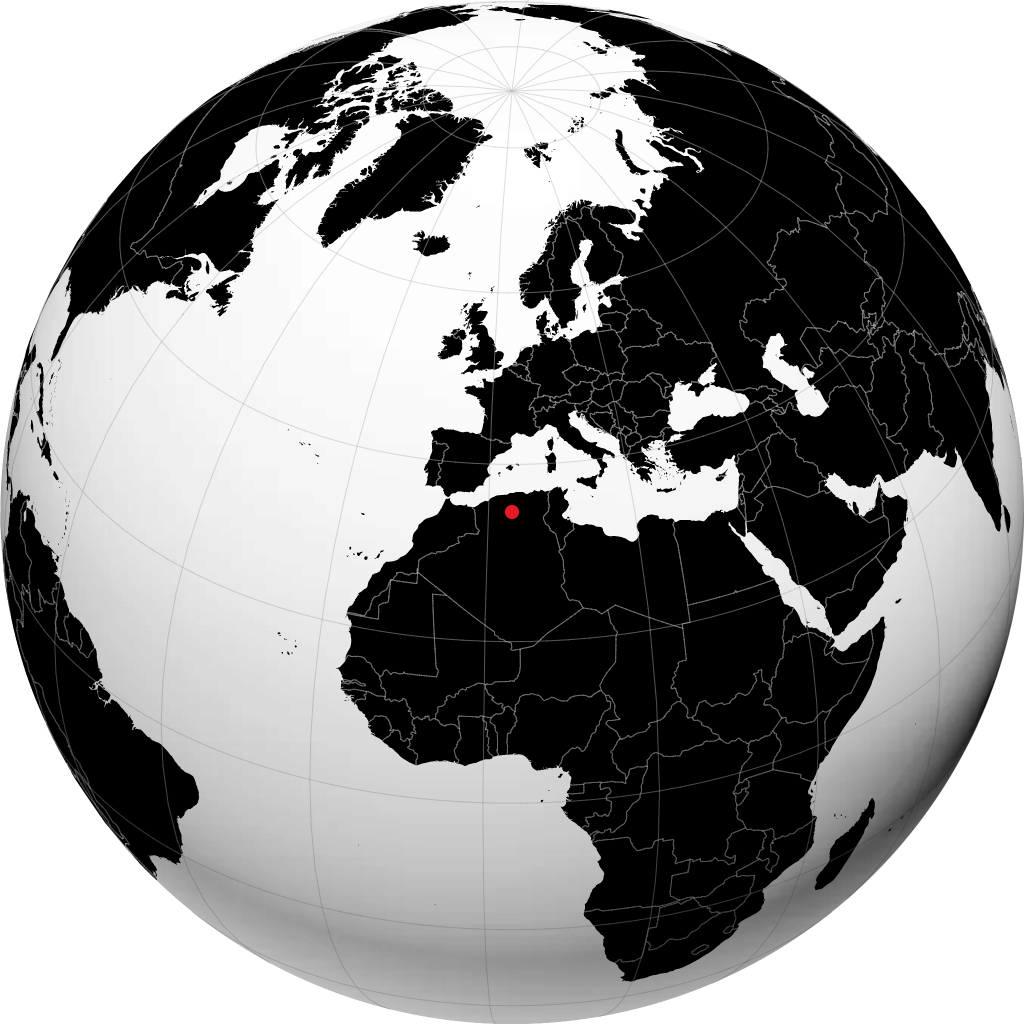 الجلفة على الكرة الأرضية