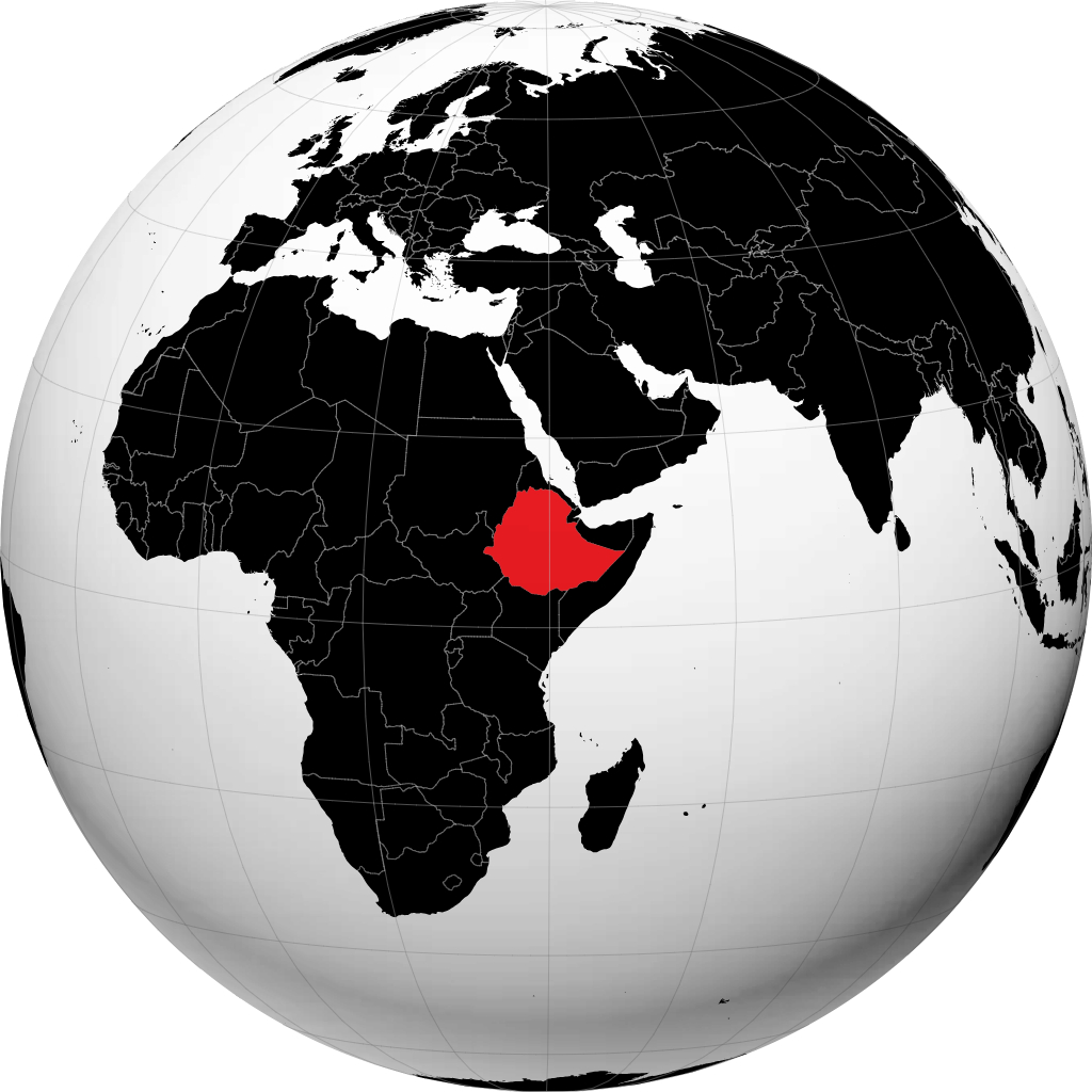 إثيوبيا على الكرة الأرضية