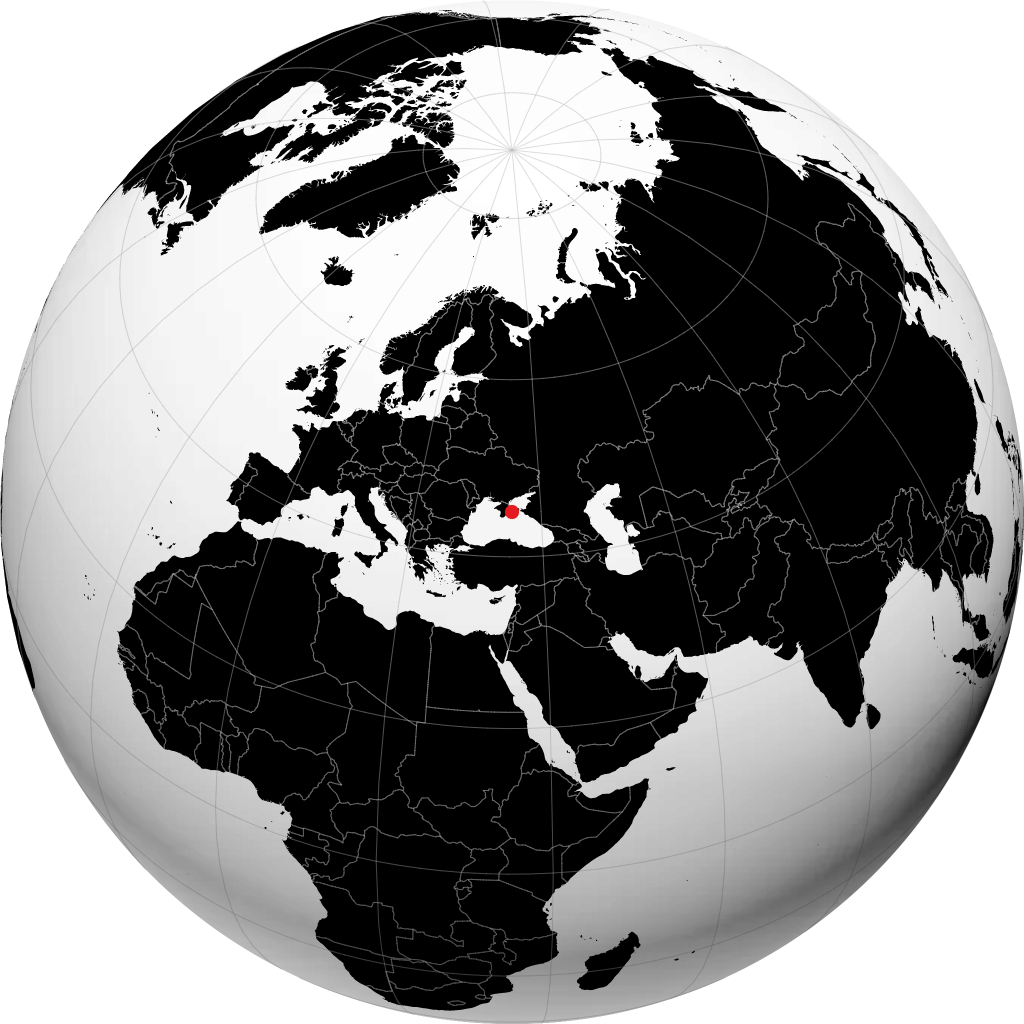 فيودوسيا على الكرة الأرضية