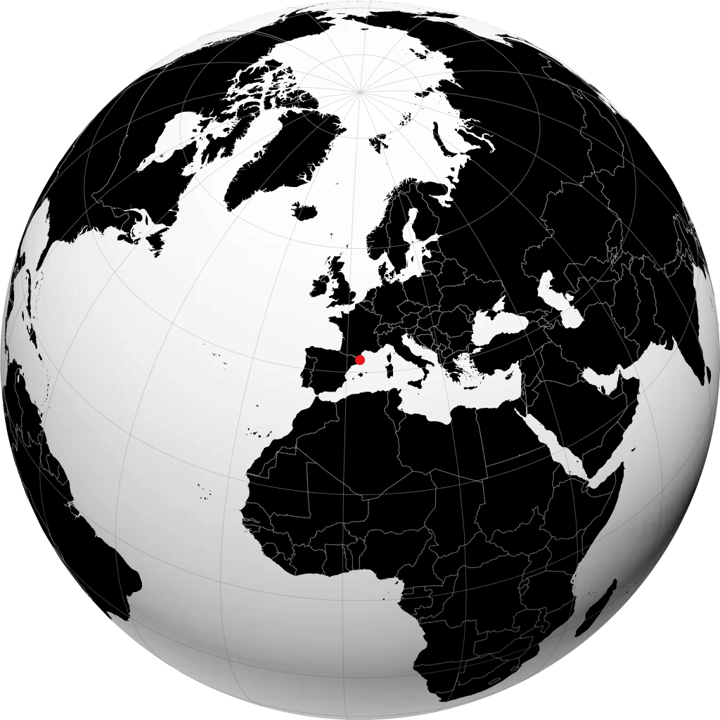 جيرونا على الكرة الأرضية