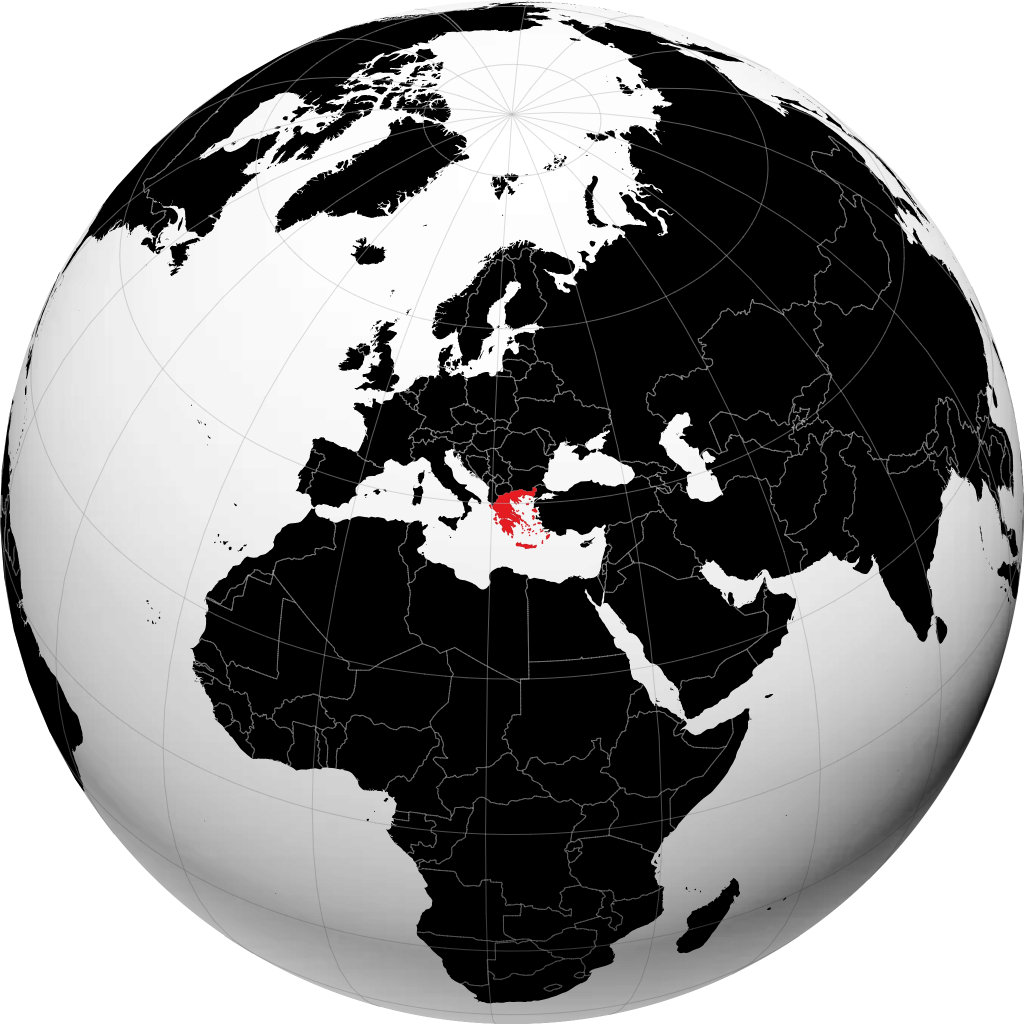 اليونان على الكرة الأرضية