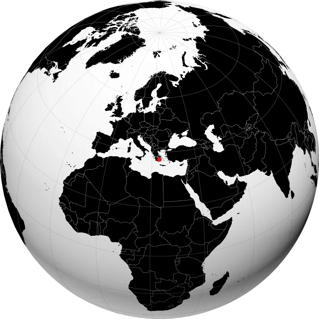 إيدرا على الكرة الأرضية