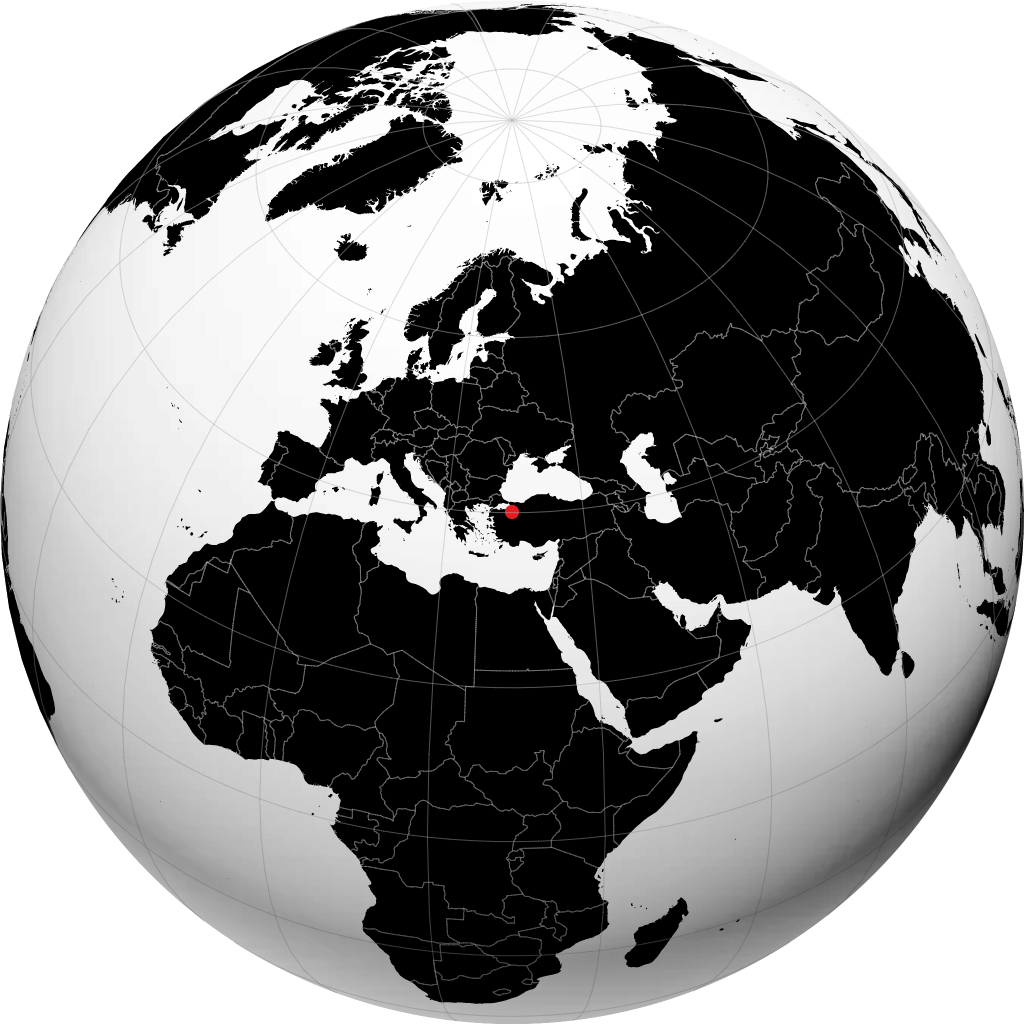 إينغول على الكرة الأرضية