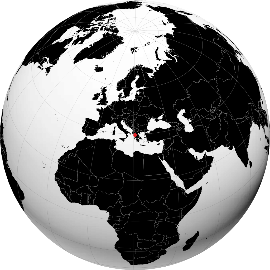 يانيينا على الكرة الأرضية