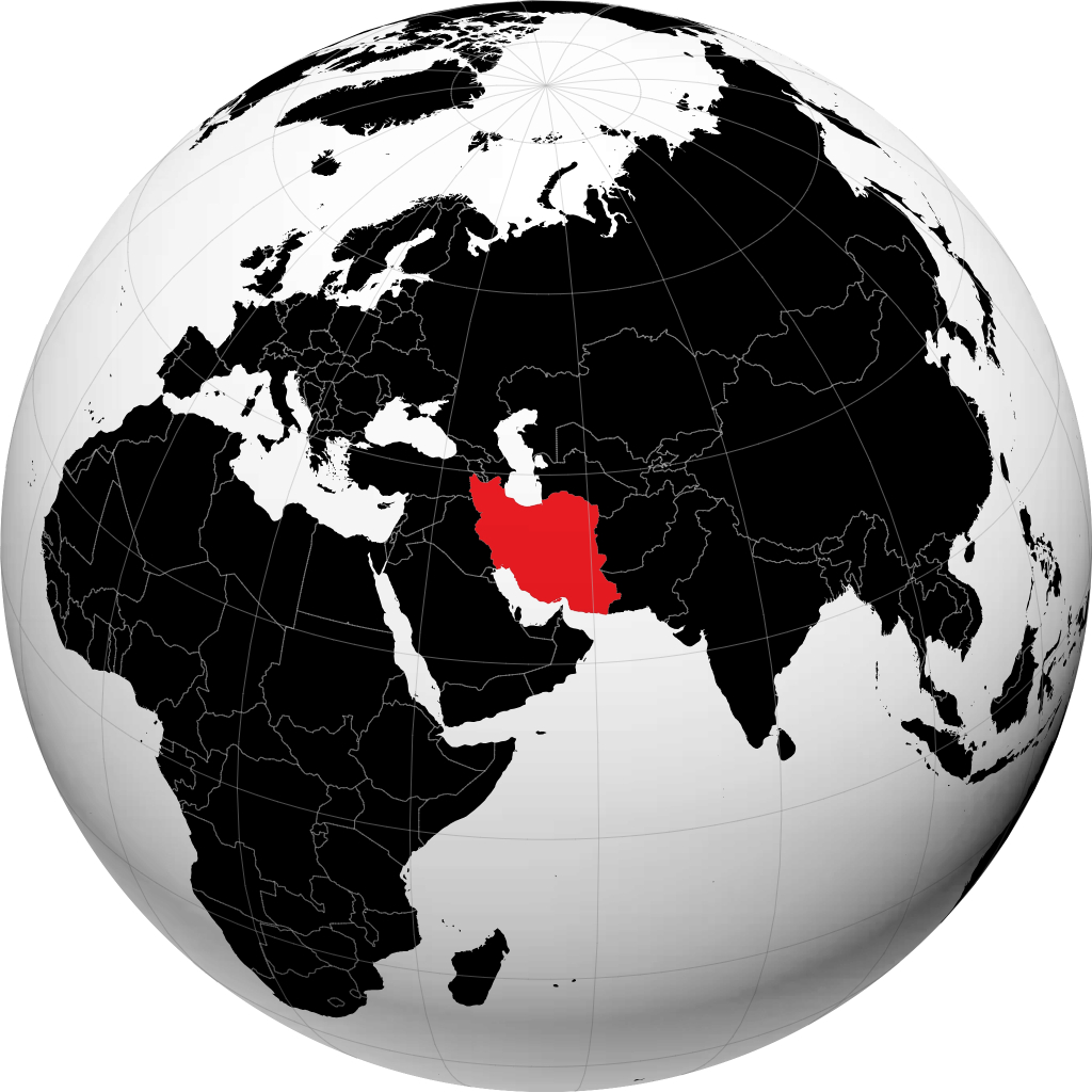إيران على الكرة الأرضية