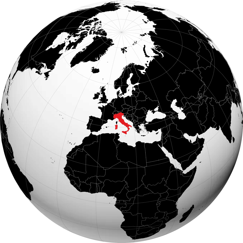 إيطاليا على الكرة الأرضية