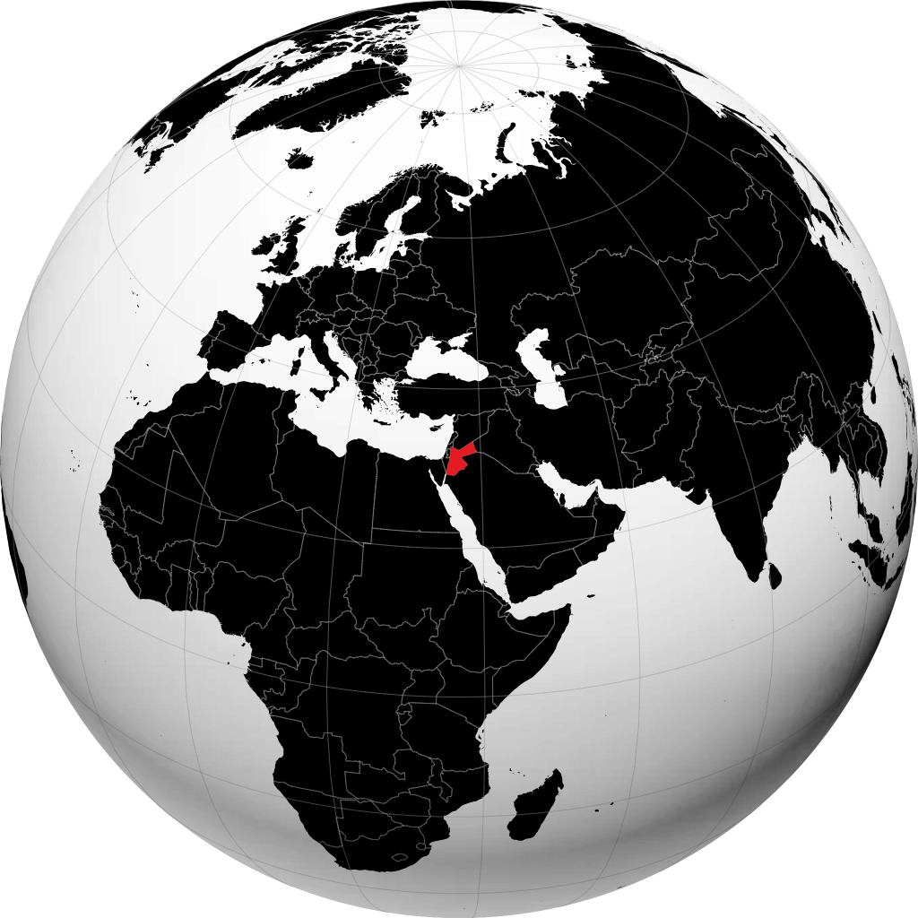 الأردن على الكرة الأرضية