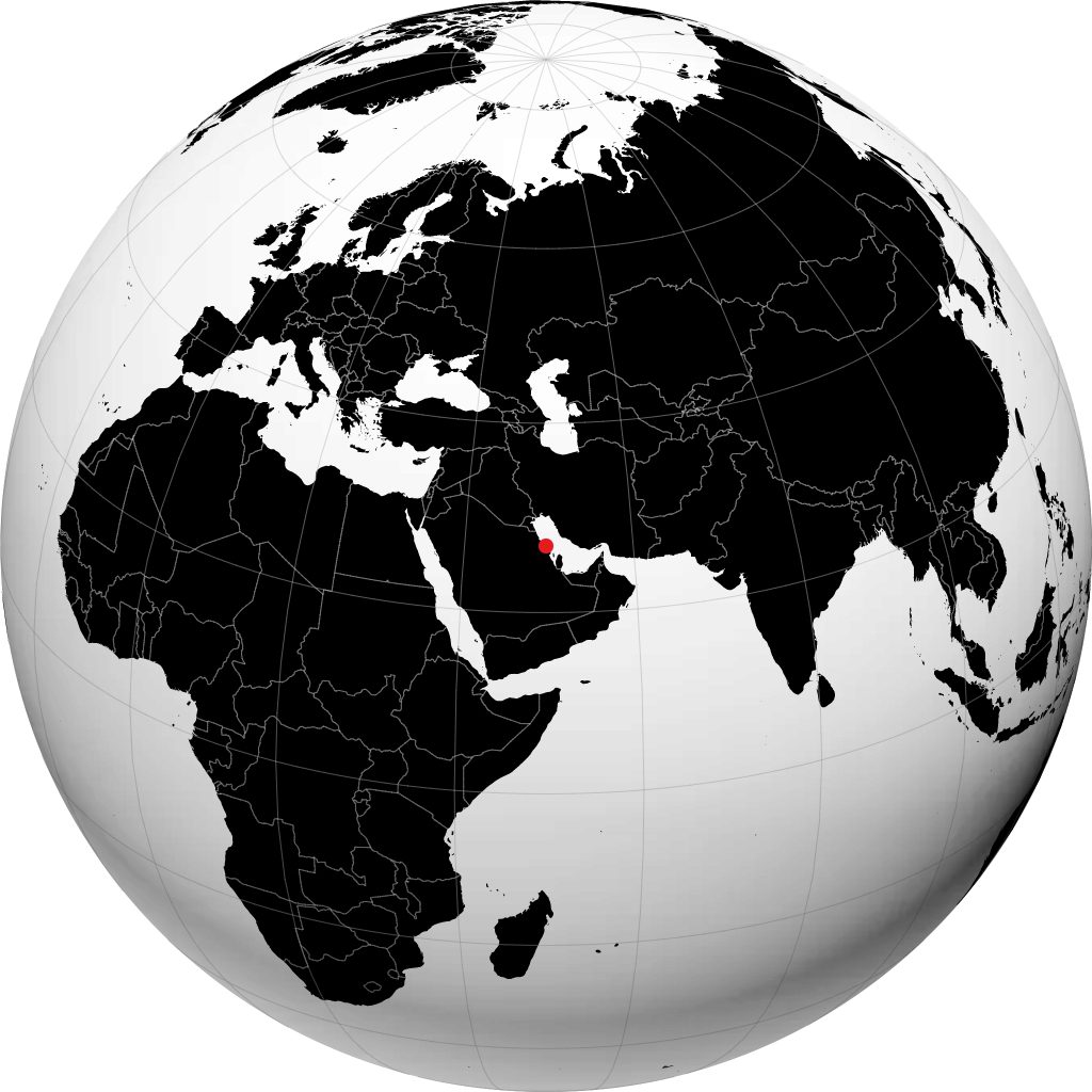 الجبيل على الكرة الأرضية