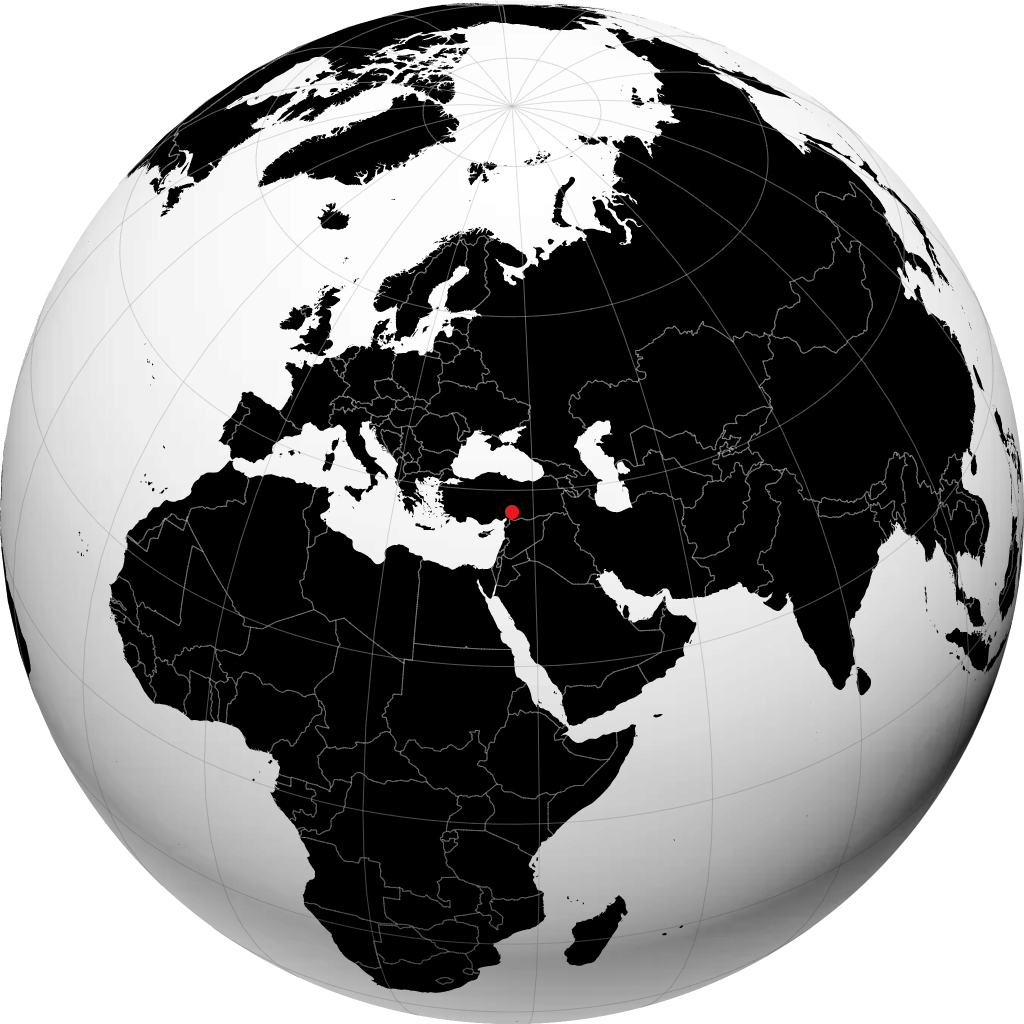 كهرمان مرعش على الكرة الأرضية