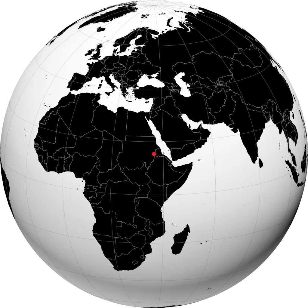 كسلا على الكرة الأرضية