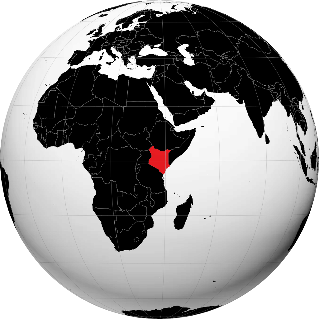 كينيا على الكرة الأرضية