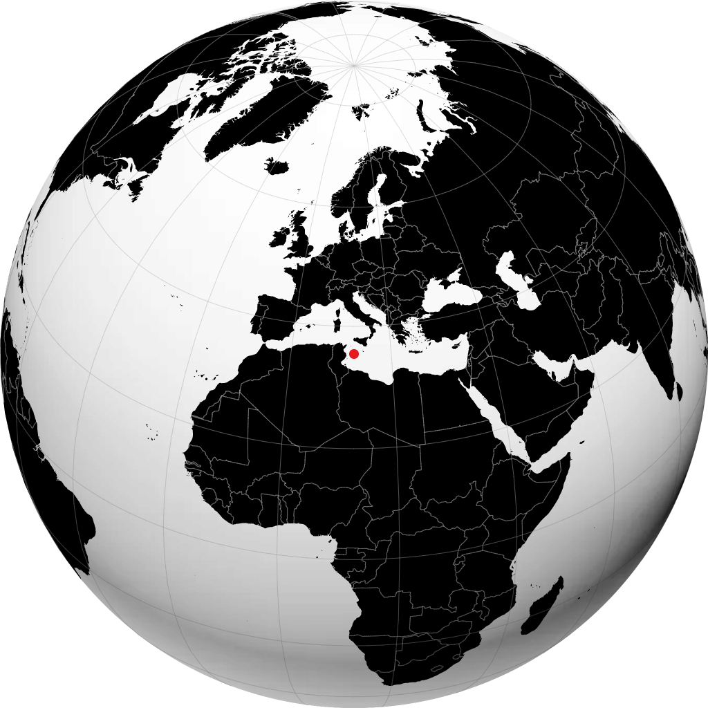 لامبيدوزا على الكرة الأرضية