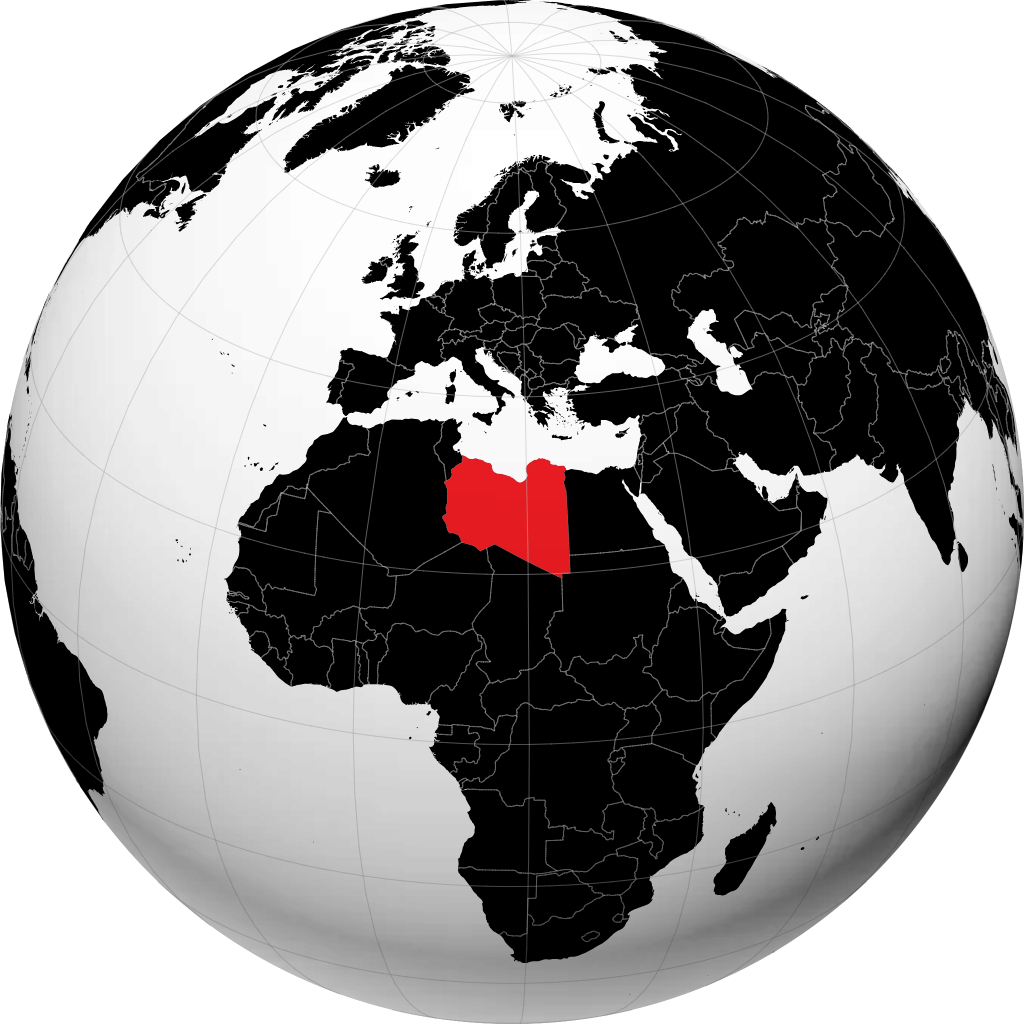 ليبيا على الكرة الأرضية
