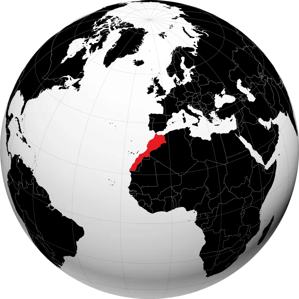 المغرب على الكرة الأرضية