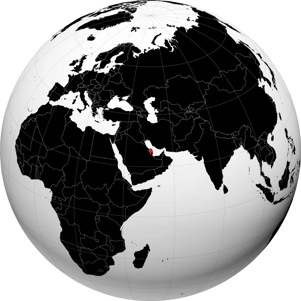 المنامة على الكرة الأرضية
