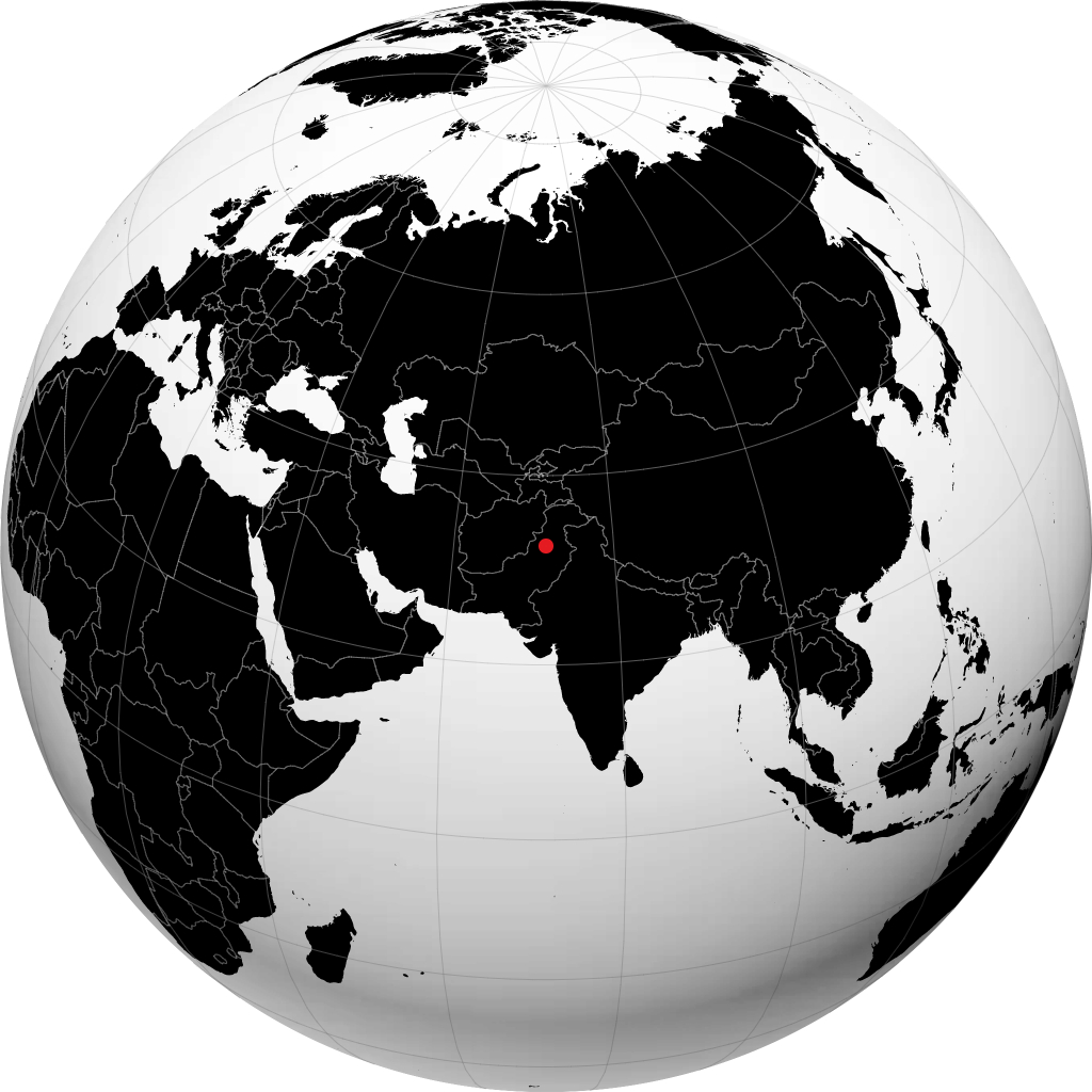 ميانوالي على الكرة الأرضية