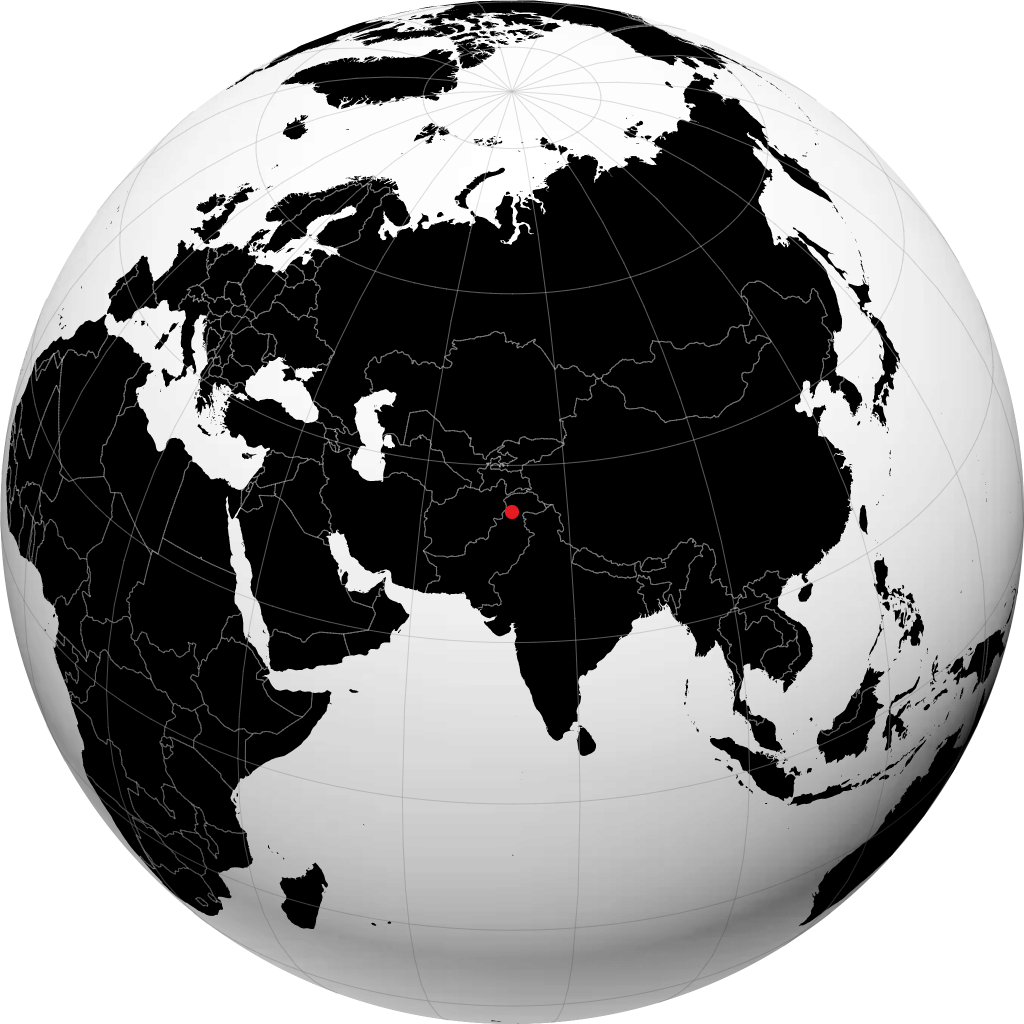 مينغورا على الكرة الأرضية