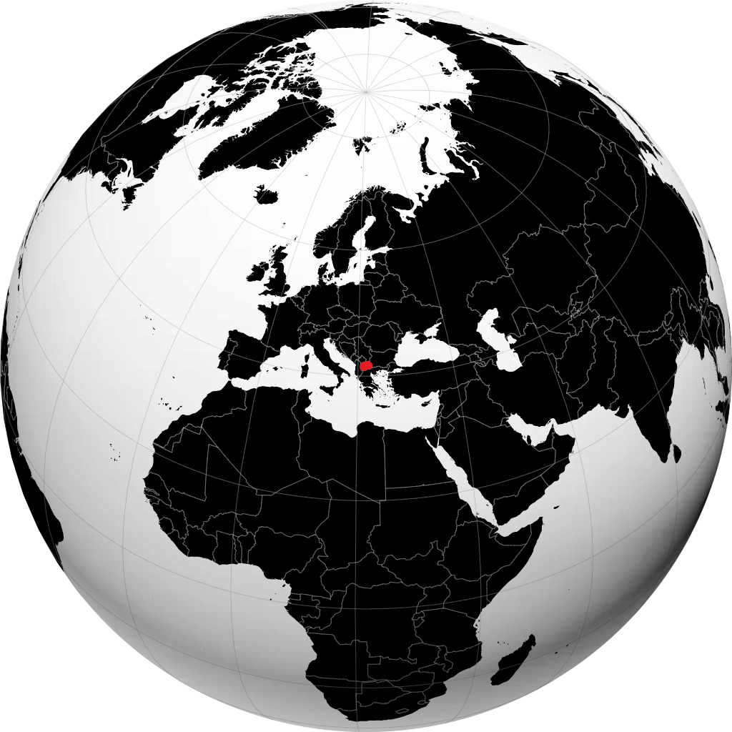 مقدونيا الشمالية على الكرة الأرضية