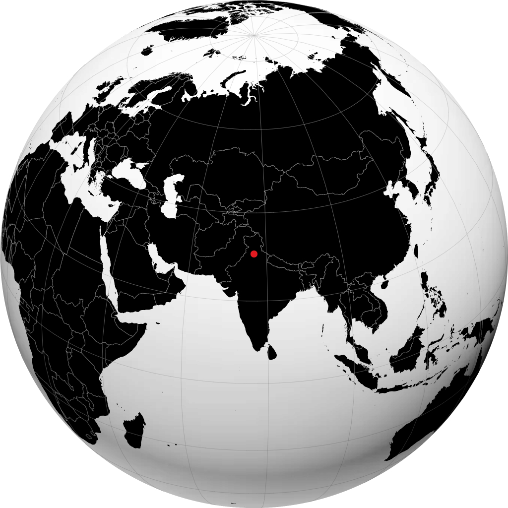 موهالي على الكرة الأرضية