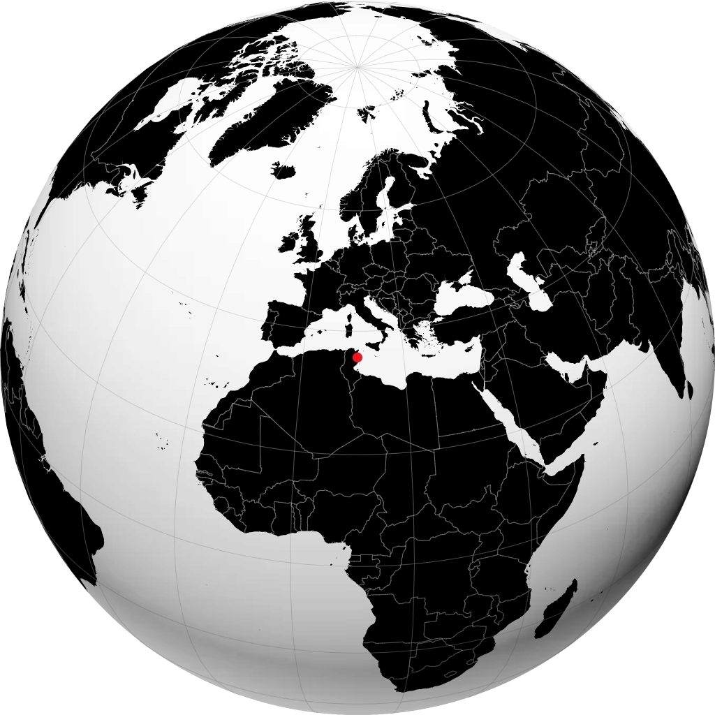 المنستير على الكرة الأرضية