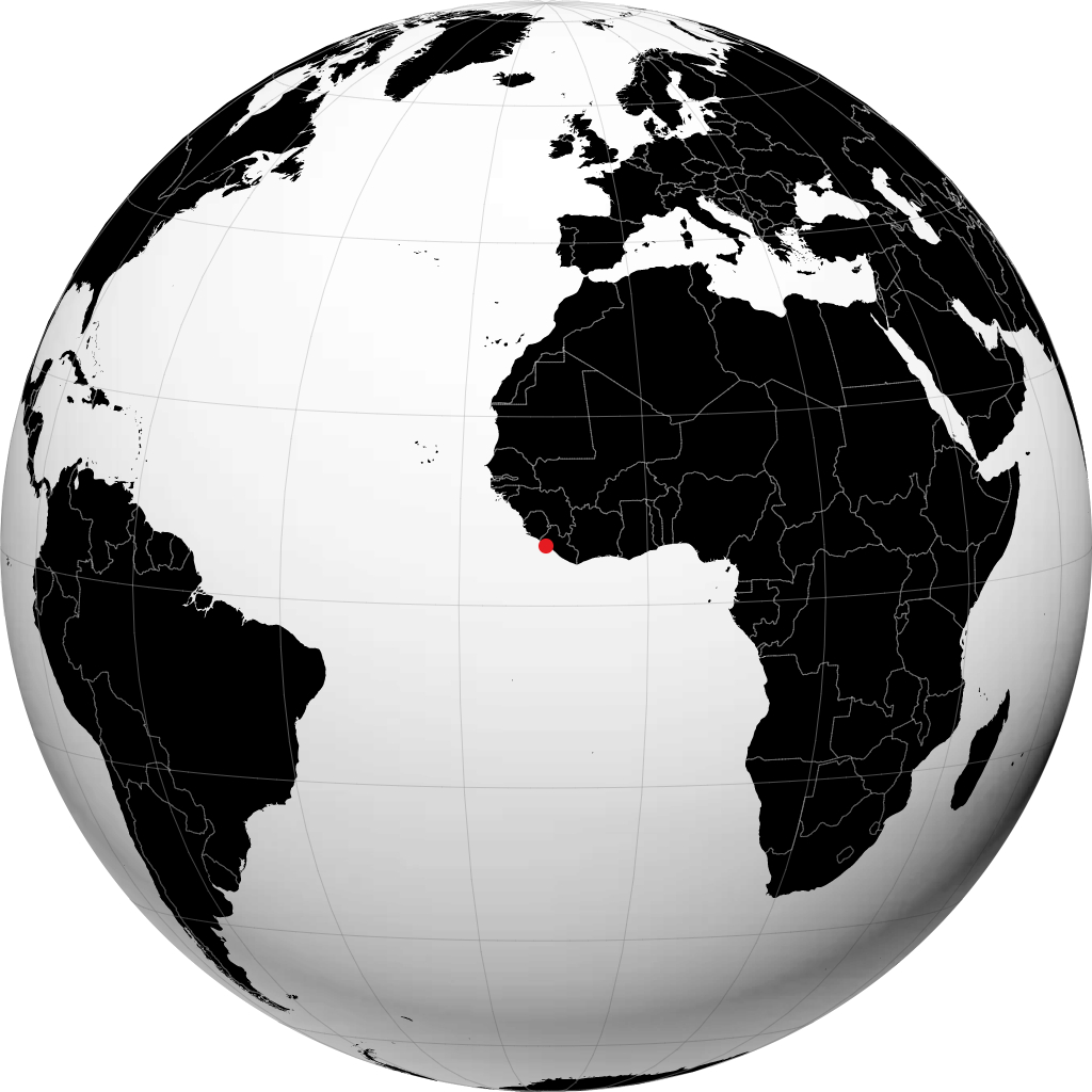 مونروفيا على الكرة الأرضية