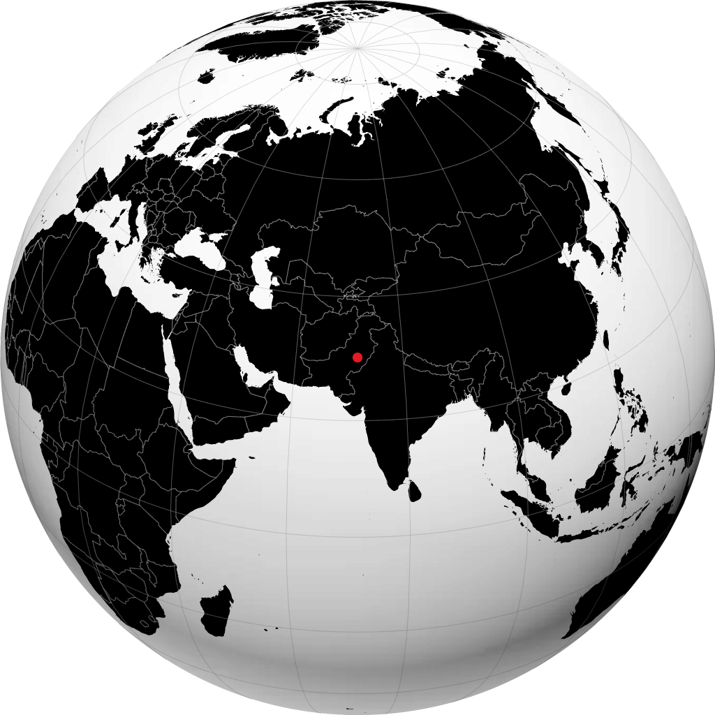 ملتان على الكرة الأرضية
