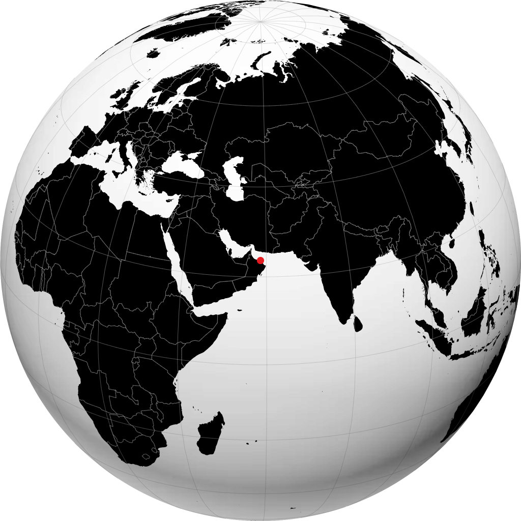 مسقط على الكرة الأرضية