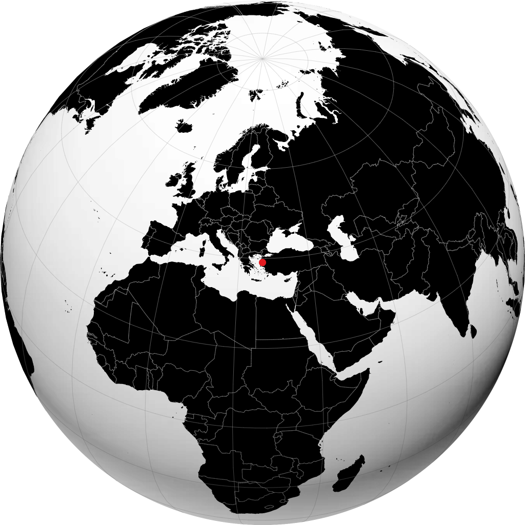 ميتيليني على الكرة الأرضية