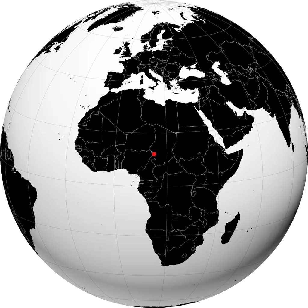نجامينا على الكرة الأرضية