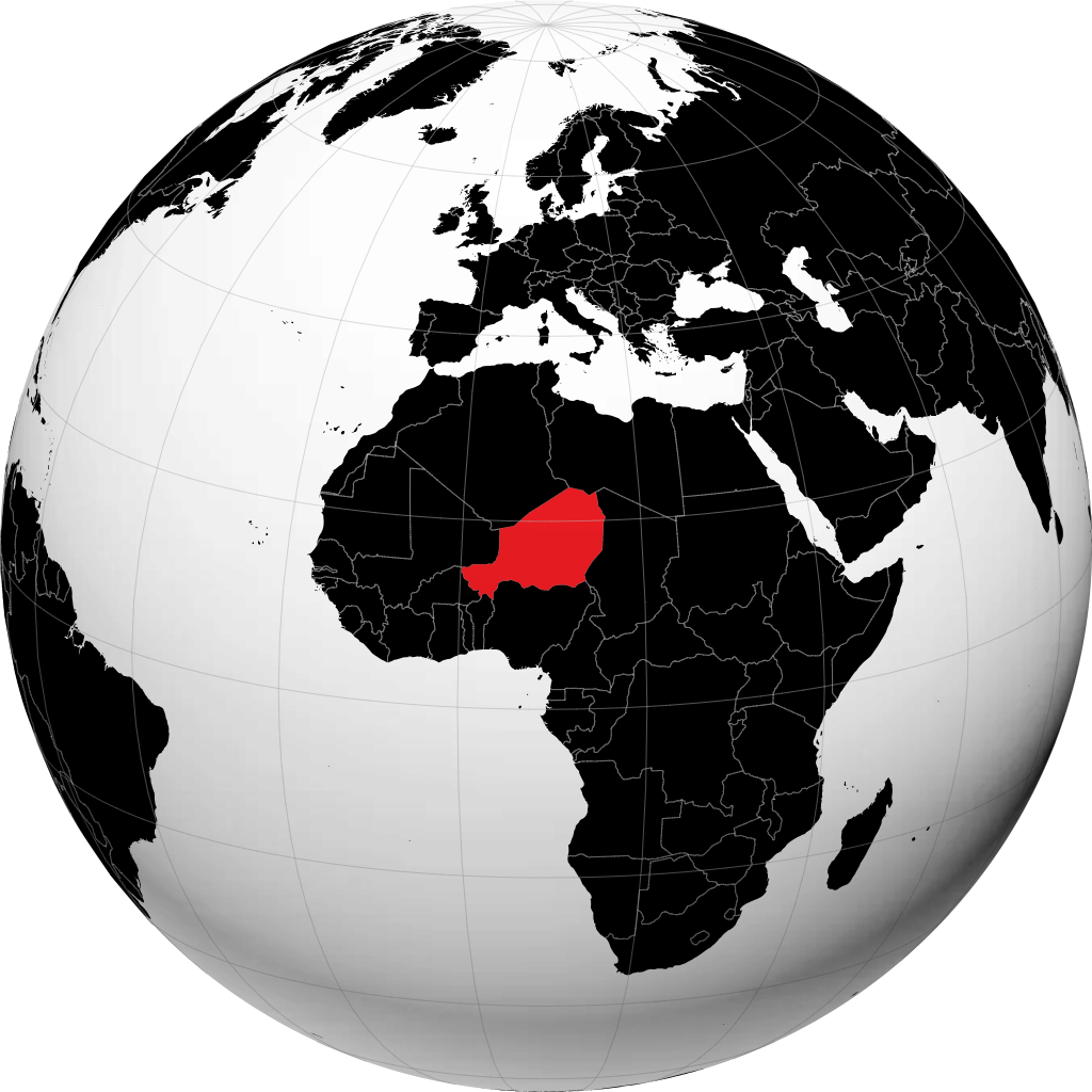 النيجر على الكرة الأرضية