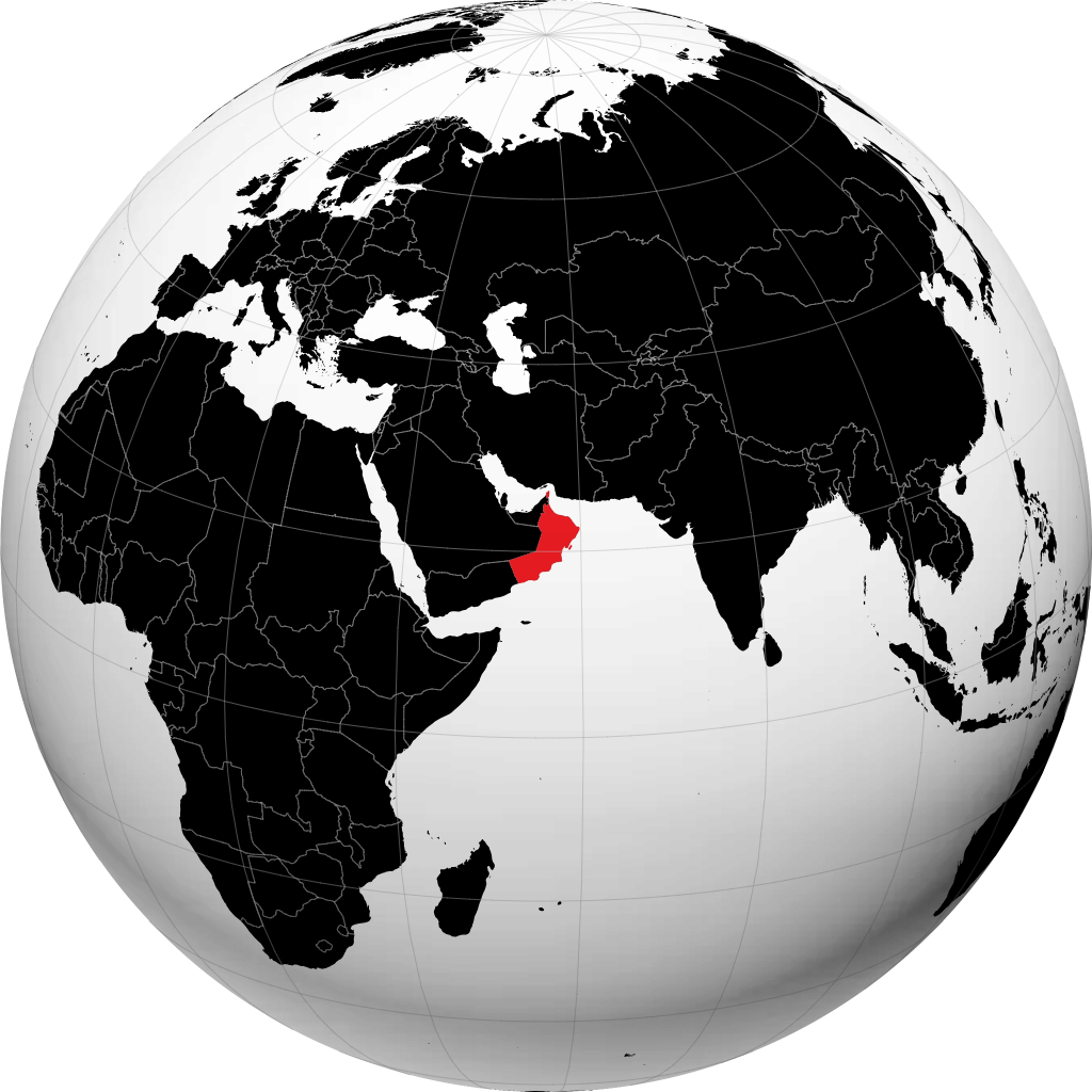عمان على الكرة الأرضية