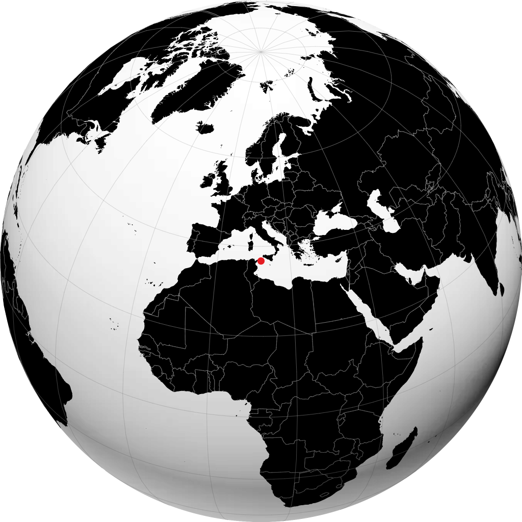 بانتيليريا على الكرة الأرضية