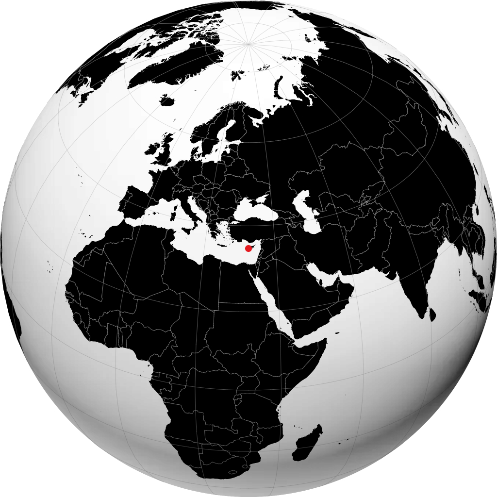 بافوس على الكرة الأرضية